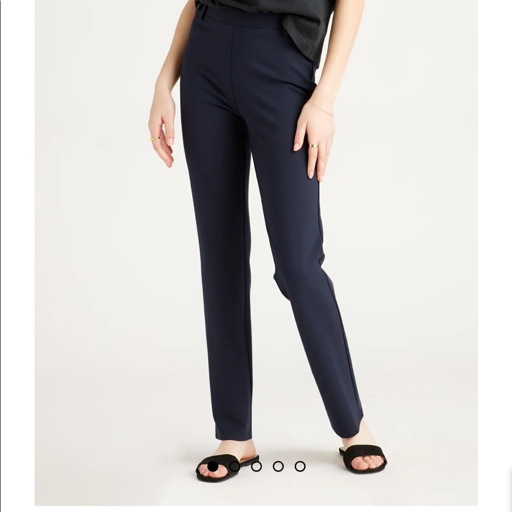 Quince ultra-stretch ponte straight leg pant - navy